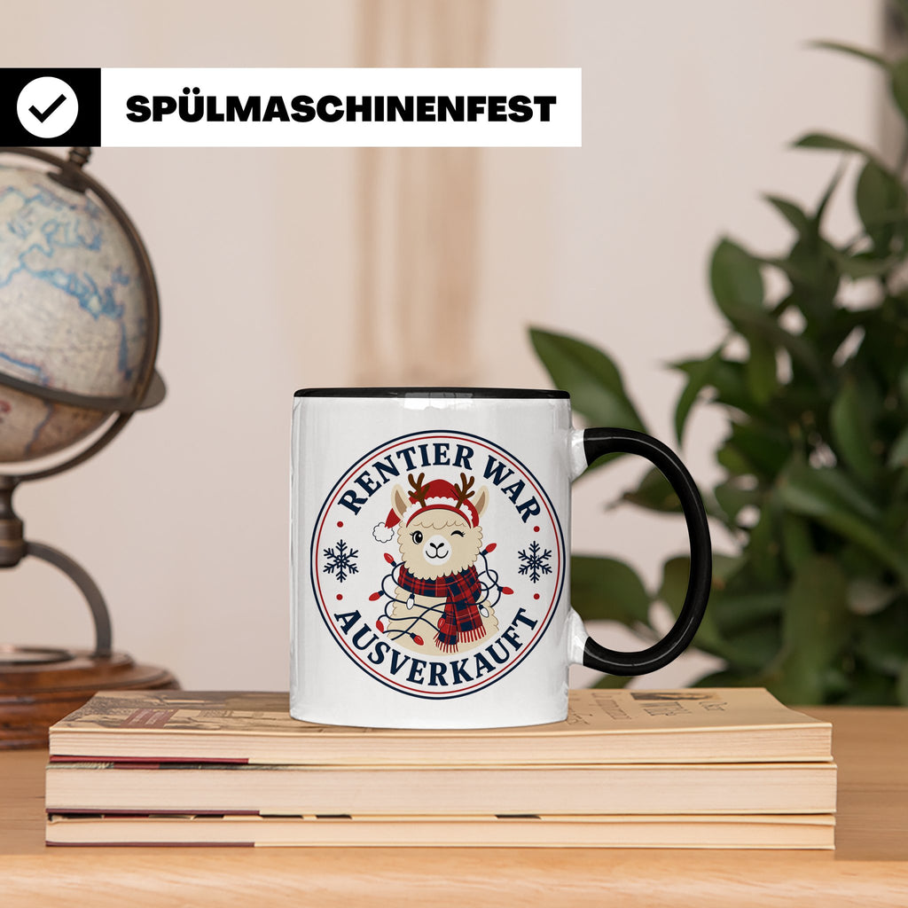 Lama Weihnachten Tasse Rentier war ausverkauft - Lustiges Ge – Schwarz [farbe:schwarz]