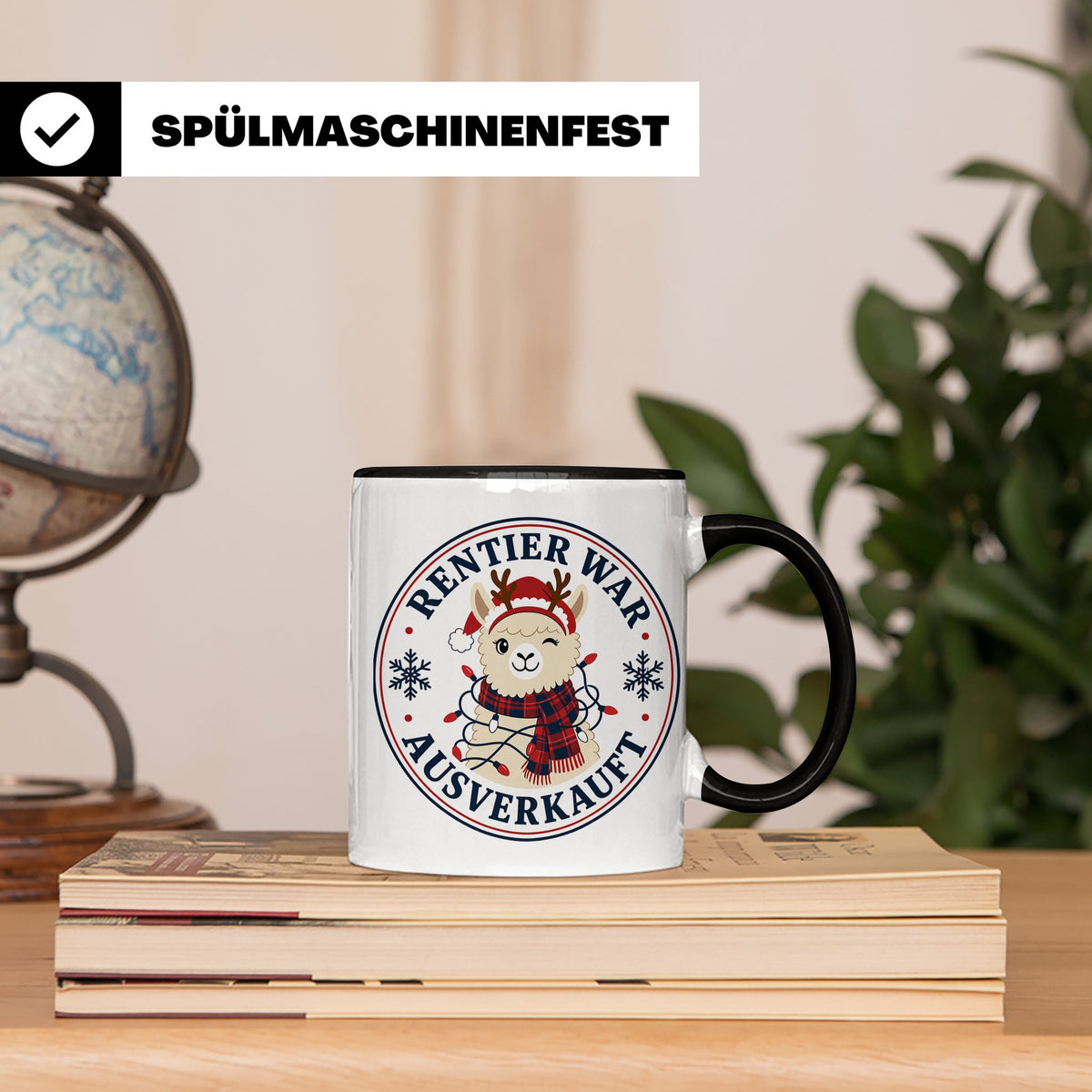 Lama Weihnachten Tasse Rentier war ausverkauft - Lustiges Ge – Schwarz [farbe:schwarz]
