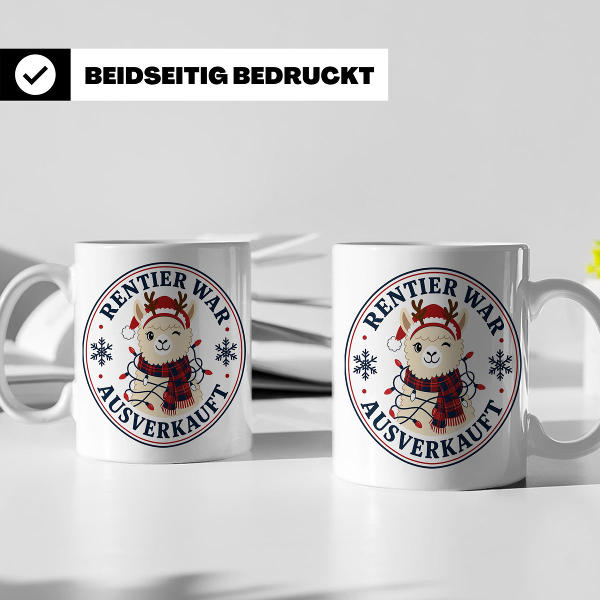 Lama Weihnachten Tasse Rentier war ausverkauft - Lustiges Ge – Weiß [farbe:weiß]