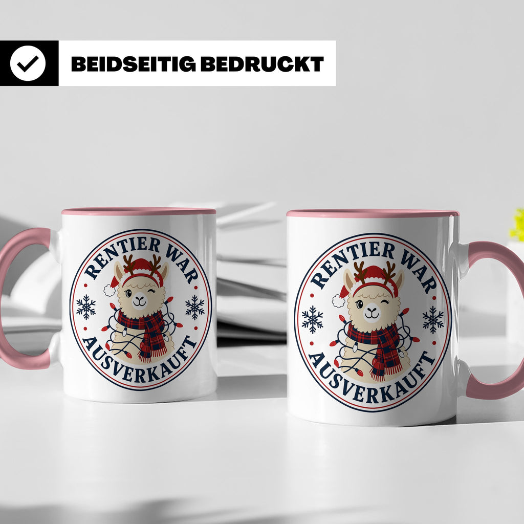 Lama Weihnachten Tasse Rentier war ausverkauft - Lustiges Ge – Rosa [farbe:rosa]
