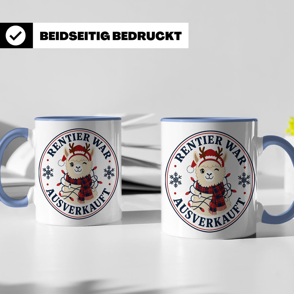 Lama Weihnachten Tasse Rentier war ausverkauft - Lustiges Ge – Blau [farbe:blau]