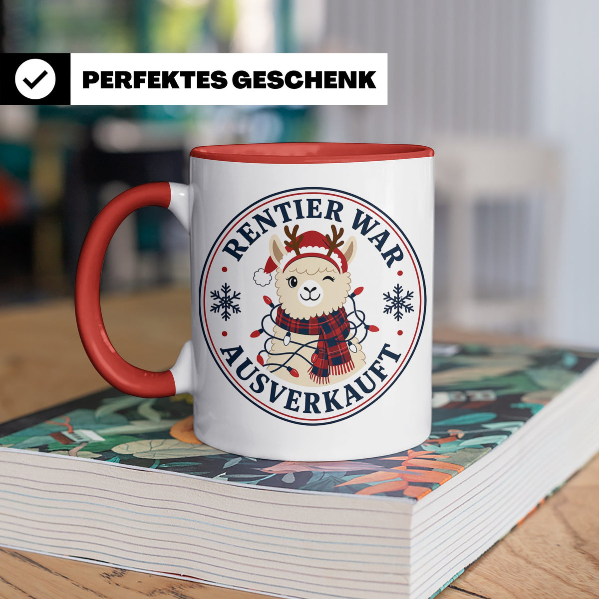 Lama Weihnachten Tasse Rentier war ausverkauft - Lustiges Ge – Rot [farbe:rot]