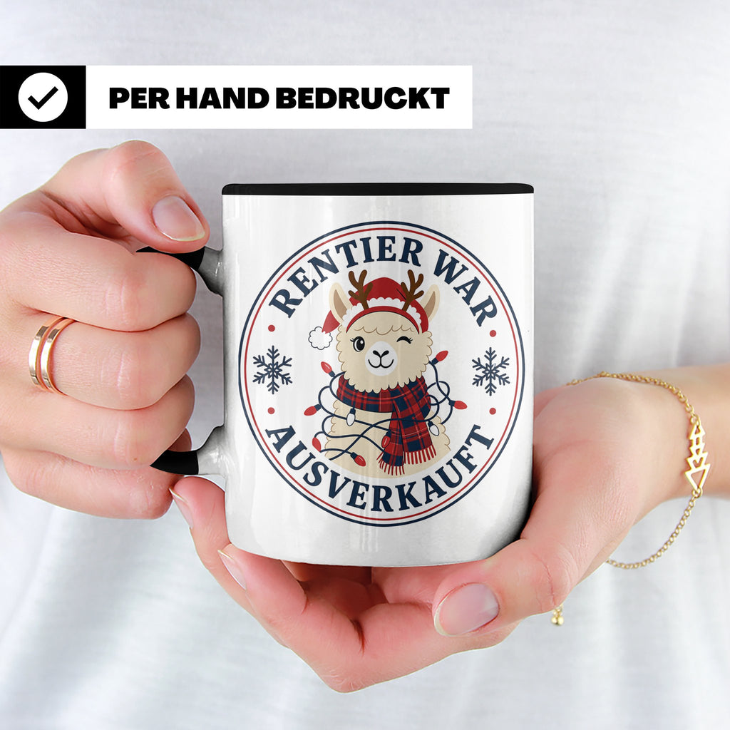 Lama Weihnachten Tasse Rentier war ausverkauft - Lustiges Ge – Schwarz [farbe:schwarz]