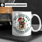 Mops Weihnachten Tasse Rentier war ausverkauft - Lustiges Ge – Weiß [farbe:weiß]