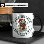 Mops Weihnachten Tasse Rentier war ausverkauft - Lustiges Ge – Schwarz [farbe:schwarz]