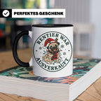 Mops Weihnachten Tasse Rentier war ausverkauft - Lustiges Ge – Schwarz [farbe:schwarz]