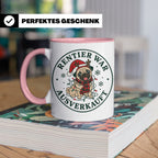 Mops Weihnachten Tasse Rentier war ausverkauft - Lustiges Ge – Rosa [farbe:rosa]