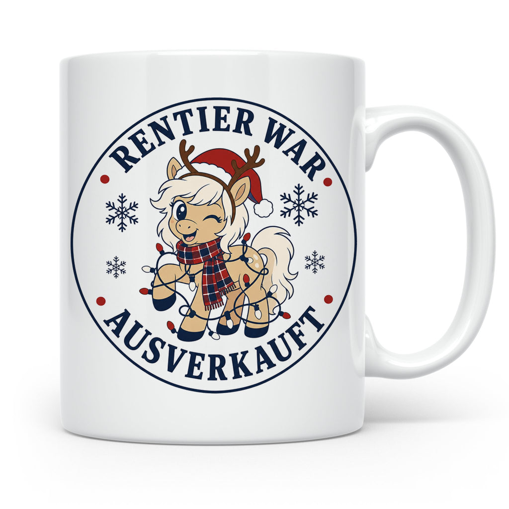 Pferde Weihnachten Tasse Rentier war ausverkauft - Lustiges  – Weiß [farbe:weiß]