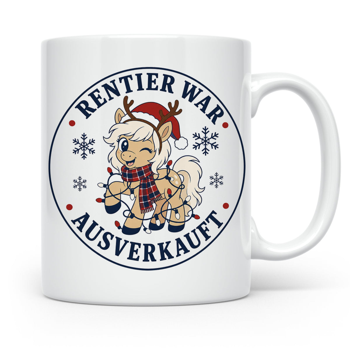 Pferde Weihnachten Tasse Rentier war ausverkauft - Lustiges  – Weiß [farbe:weiß]