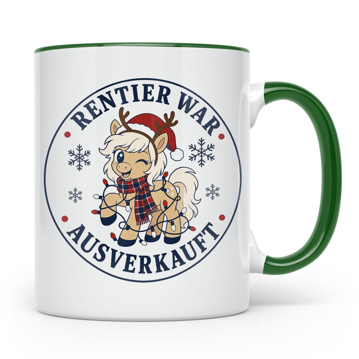 Pferde Weihnachten Tasse Rentier war ausverkauft - Lustiges  – Grün [farbe:grün]