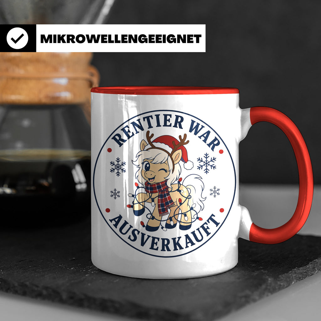 Pferde Weihnachten Tasse Rentier war ausverkauft - Lustiges  – Rot [farbe:rot]