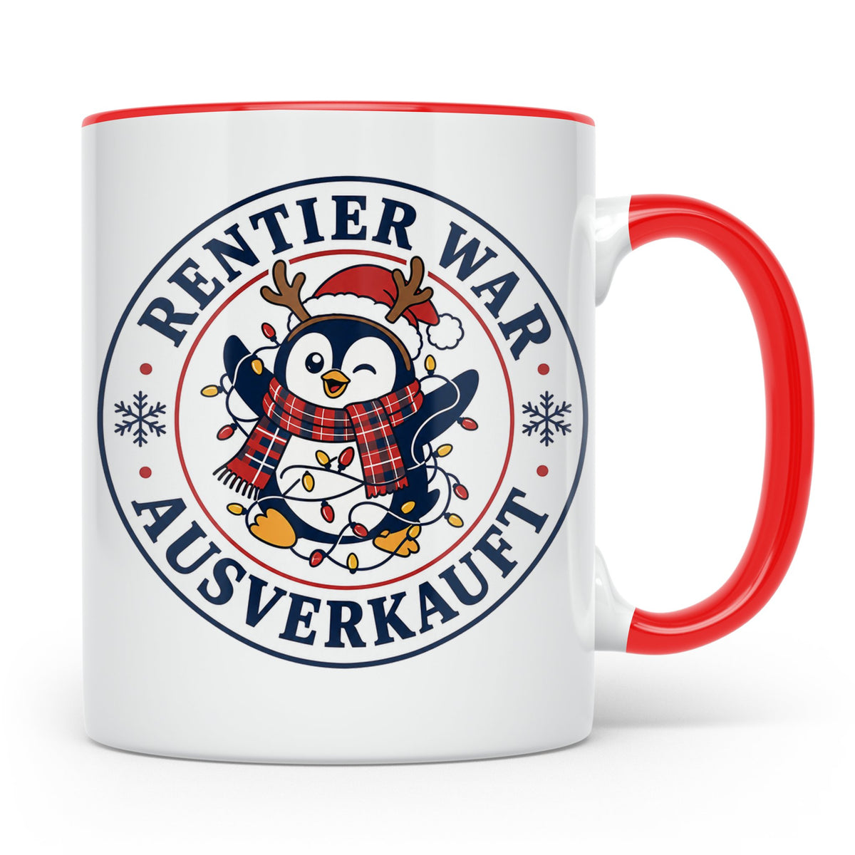 Pinguin Weihnachten Tasse Rentier war ausverkauft - Lustiges – Rot [farbe:rot]