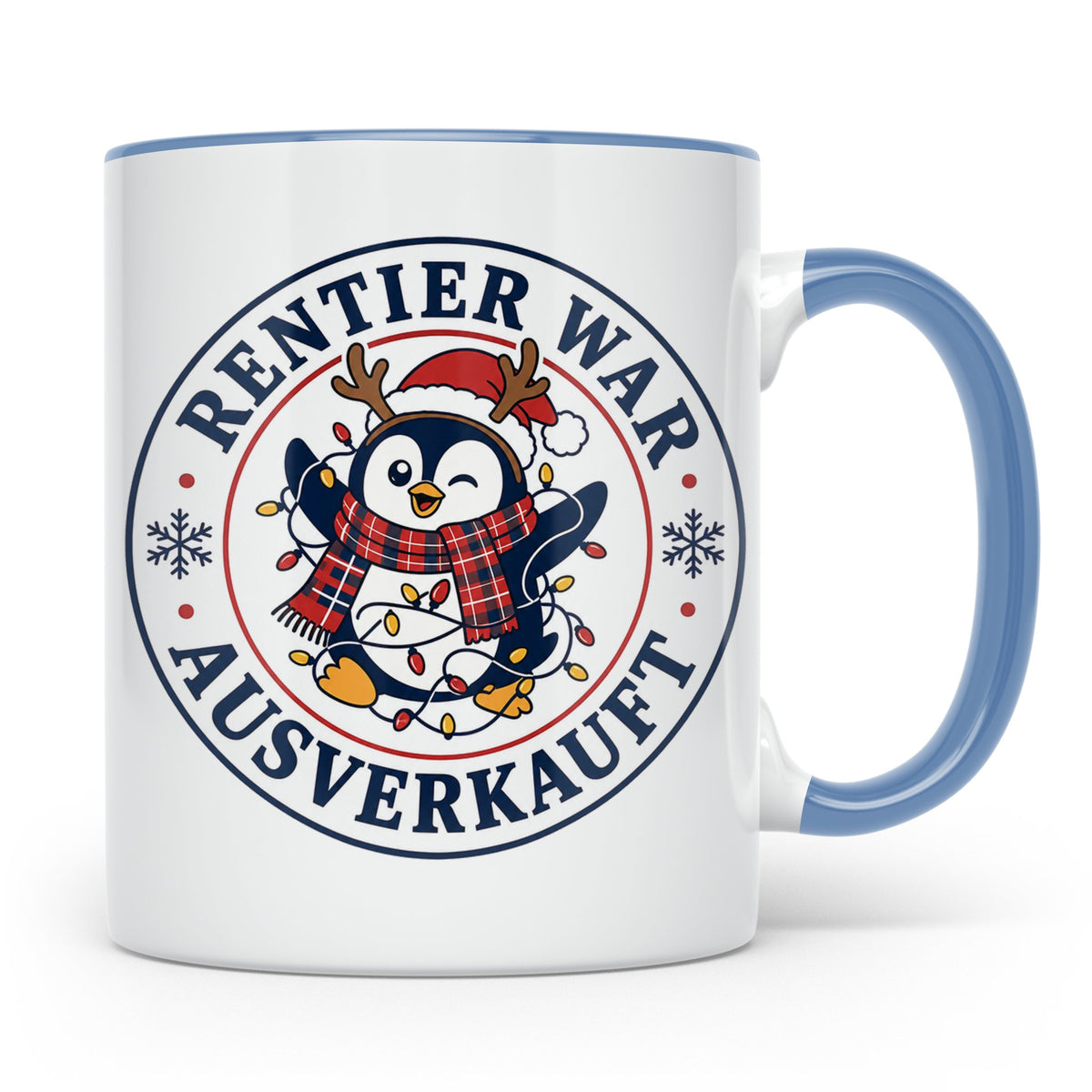Pinguin Weihnachten Tasse Rentier war ausverkauft - Lustiges – Blau [farbe:blau]