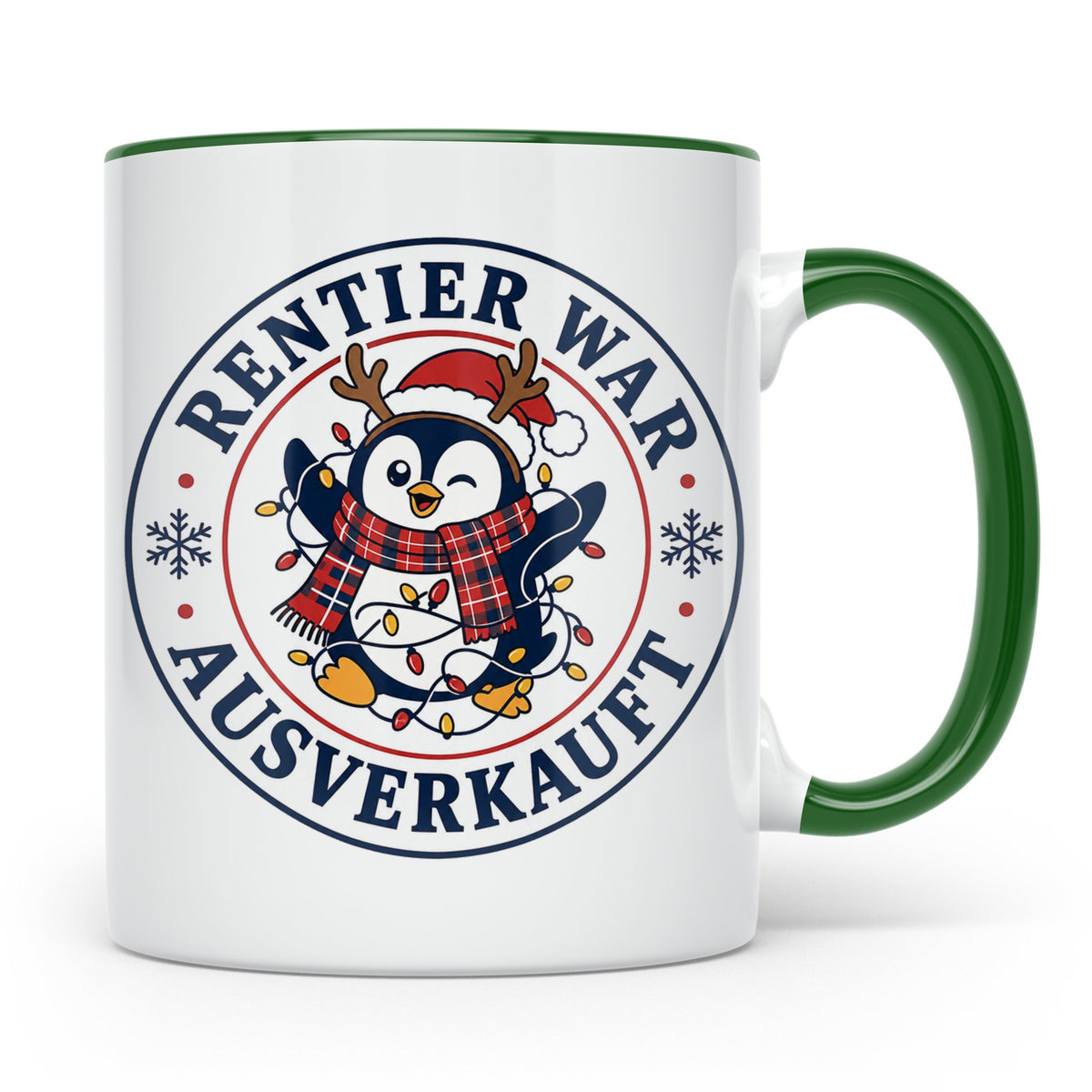 Pinguin Weihnachten Tasse Rentier war ausverkauft - Lustiges – Grün [farbe:grün]
