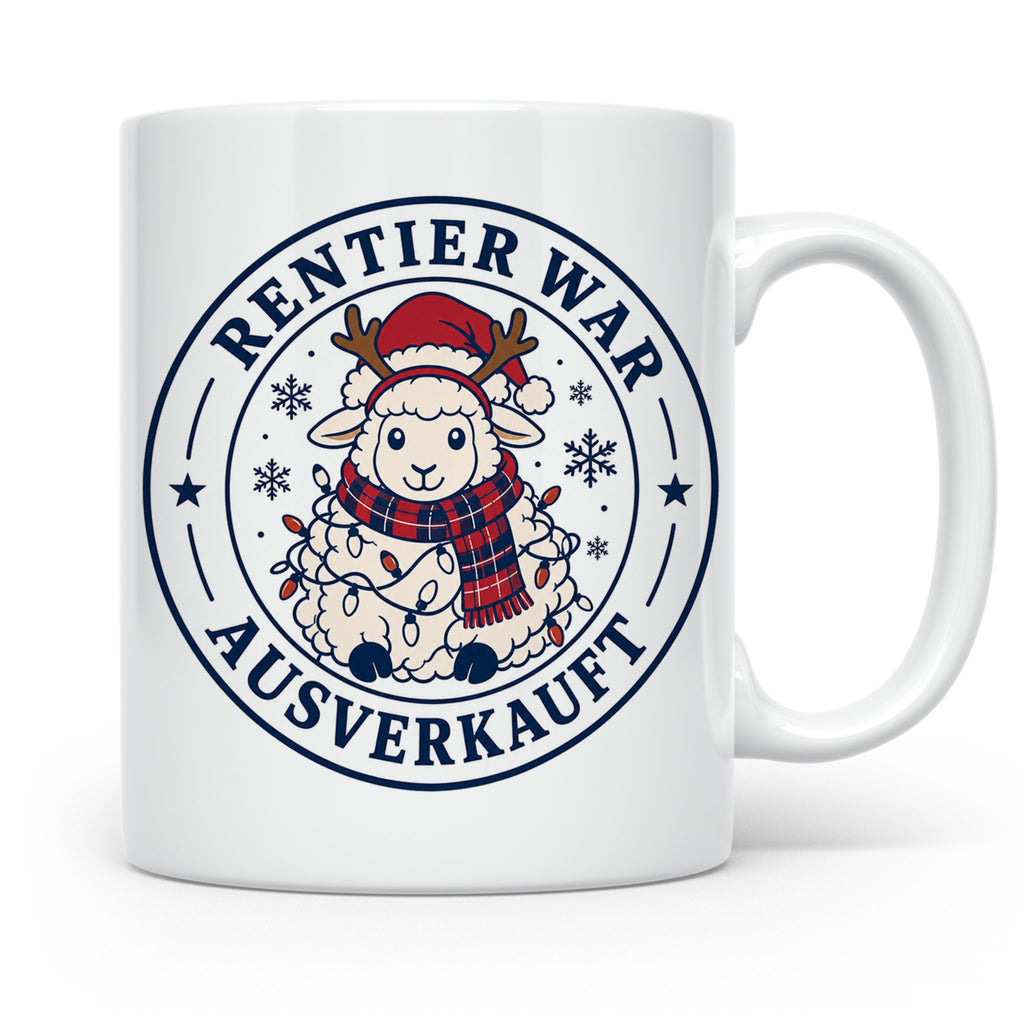 Schaf Weihnachten Tasse Rentier war ausverkauft - Lustiges G – Weiß [farbe:weiß]