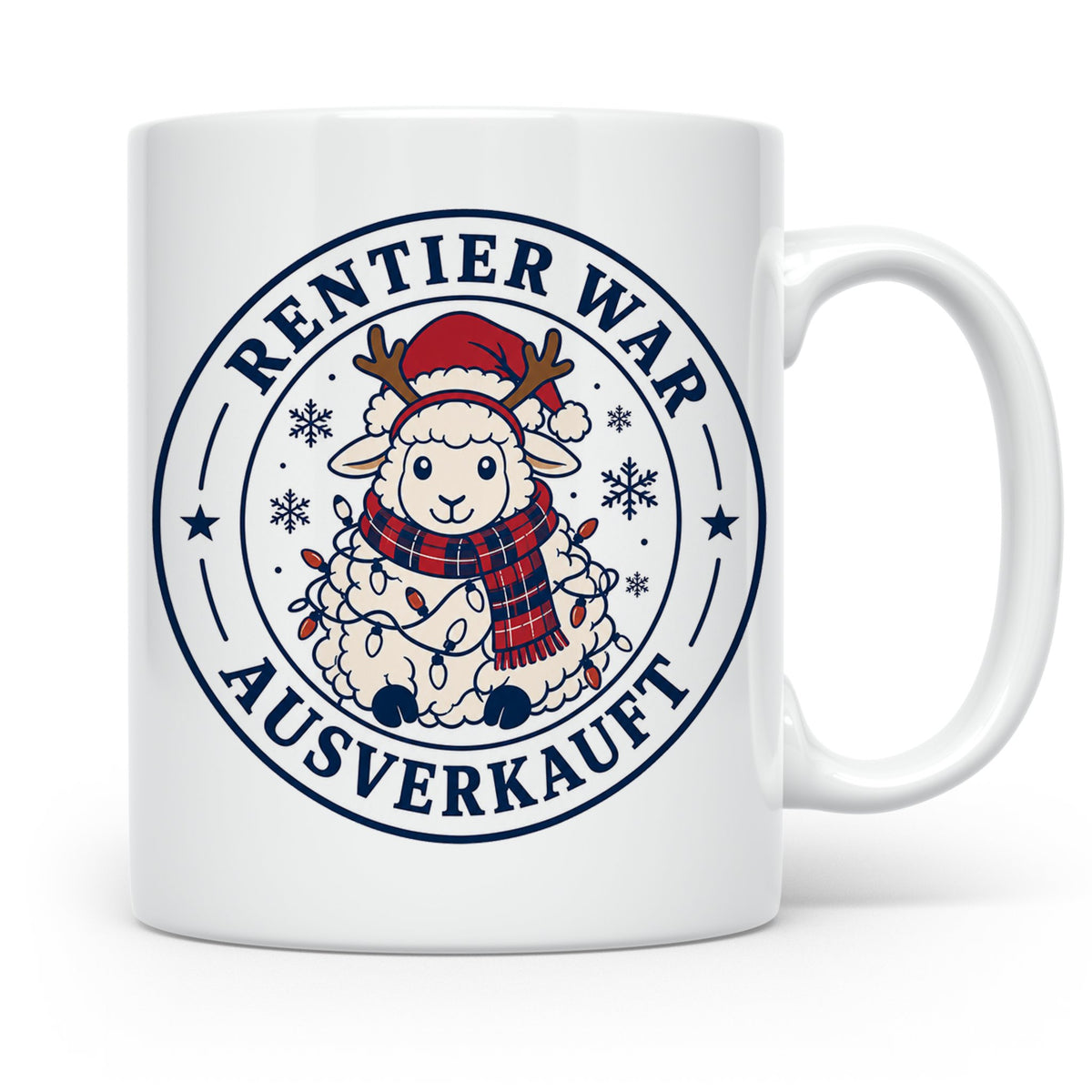 Schaf Weihnachten Tasse Rentier war ausverkauft - Lustiges G – Weiß [farbe:weiß]