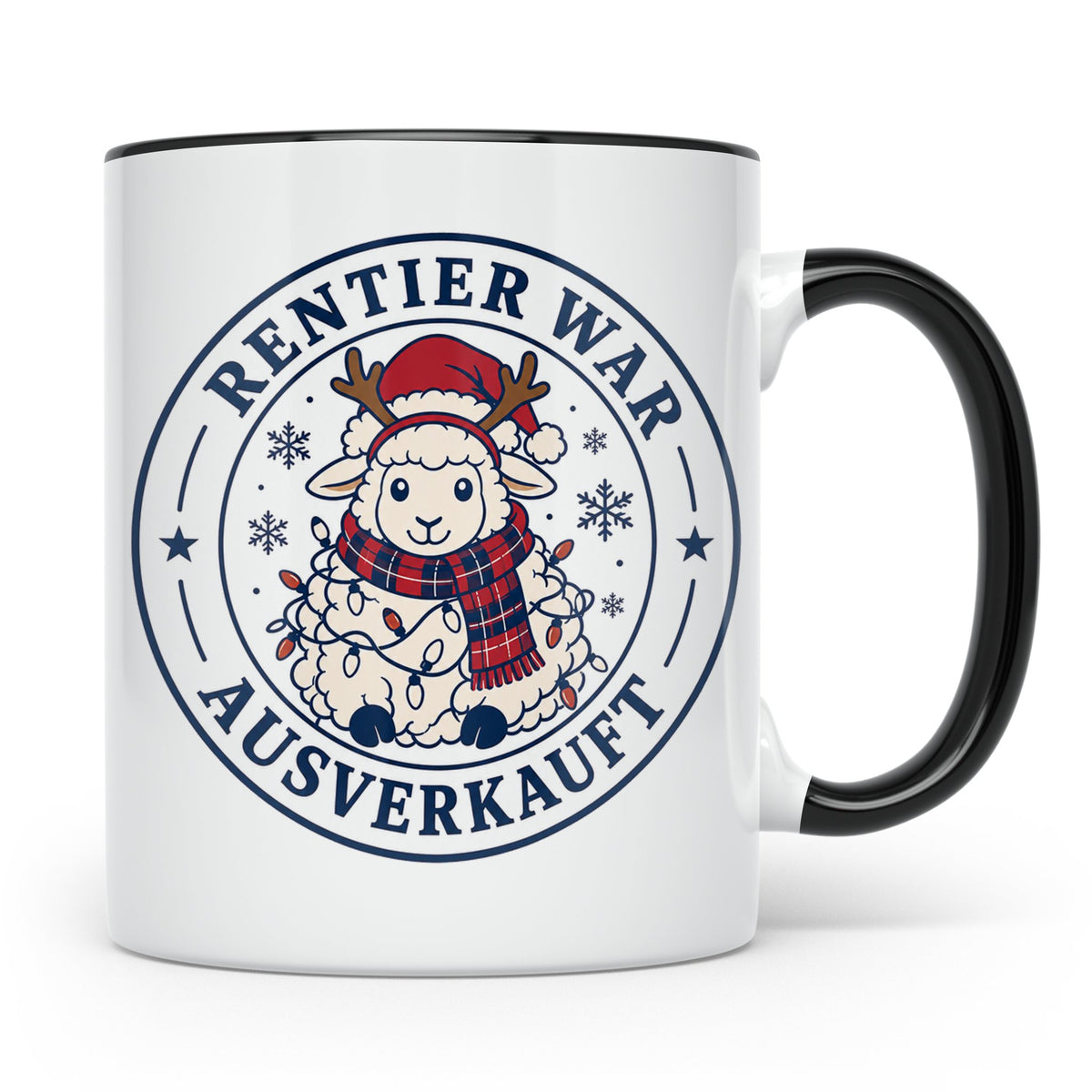 Schaf Weihnachten Tasse Rentier war ausverkauft - Lustiges G – Schwarz [farbe:schwarz]