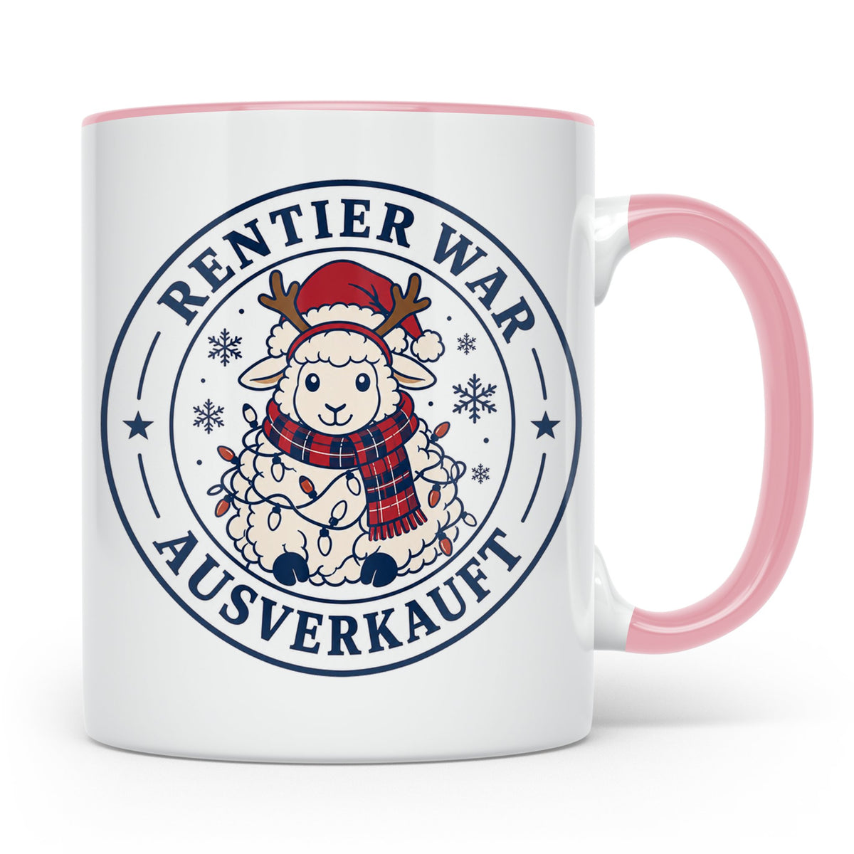 Schaf Weihnachten Tasse Rentier war ausverkauft - Lustiges G – Rosa [farbe:rosa]
