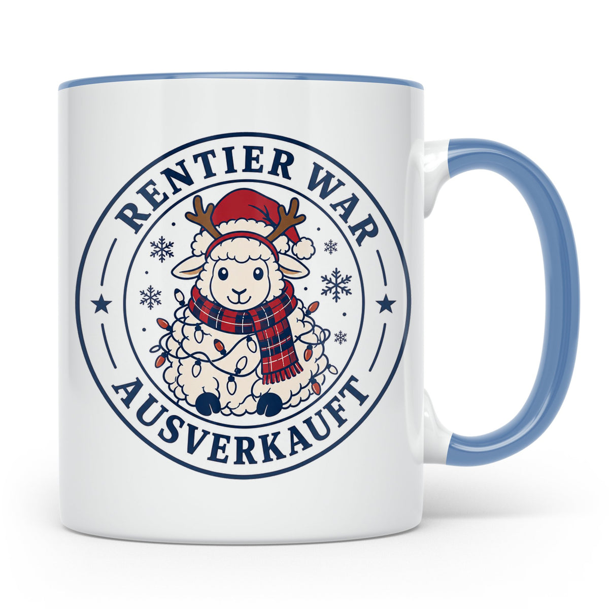 Schaf Weihnachten Tasse Rentier war ausverkauft - Lustiges G – Blau [farbe:blau]