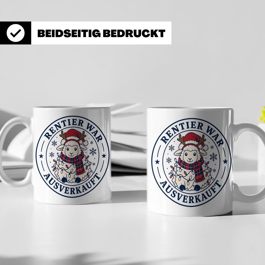 Schaf Weihnachten Tasse Rentier war ausverkauft - Lustiges G – Weiß [farbe:weiß]