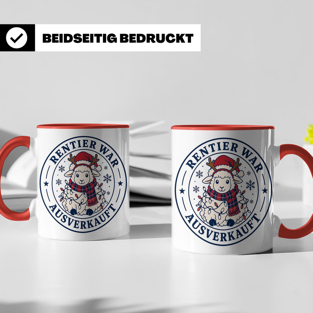 Schaf Weihnachten Tasse Rentier war ausverkauft - Lustiges G – Rot [farbe:rot]