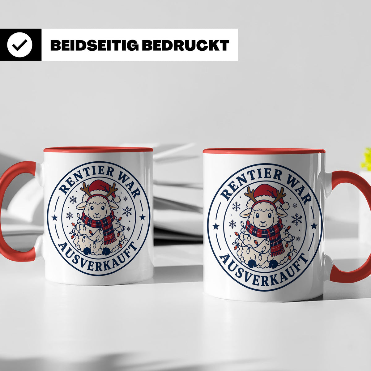 Schaf Weihnachten Tasse Rentier war ausverkauft - Lustiges G – Rot [farbe:rot]