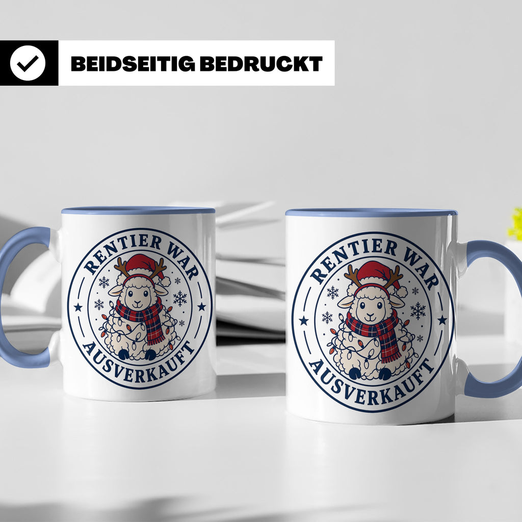 Schaf Weihnachten Tasse Rentier war ausverkauft - Lustiges G – Blau [farbe:blau]