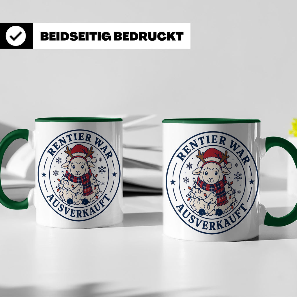Schaf Weihnachten Tasse Rentier war ausverkauft - Lustiges G – Grün [farbe:grün]