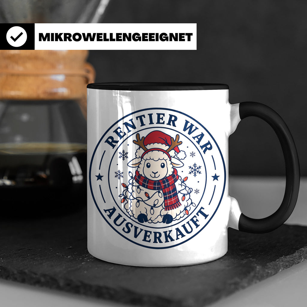 Schaf Weihnachten Tasse Rentier war ausverkauft - Lustiges G – Schwarz [farbe:schwarz]