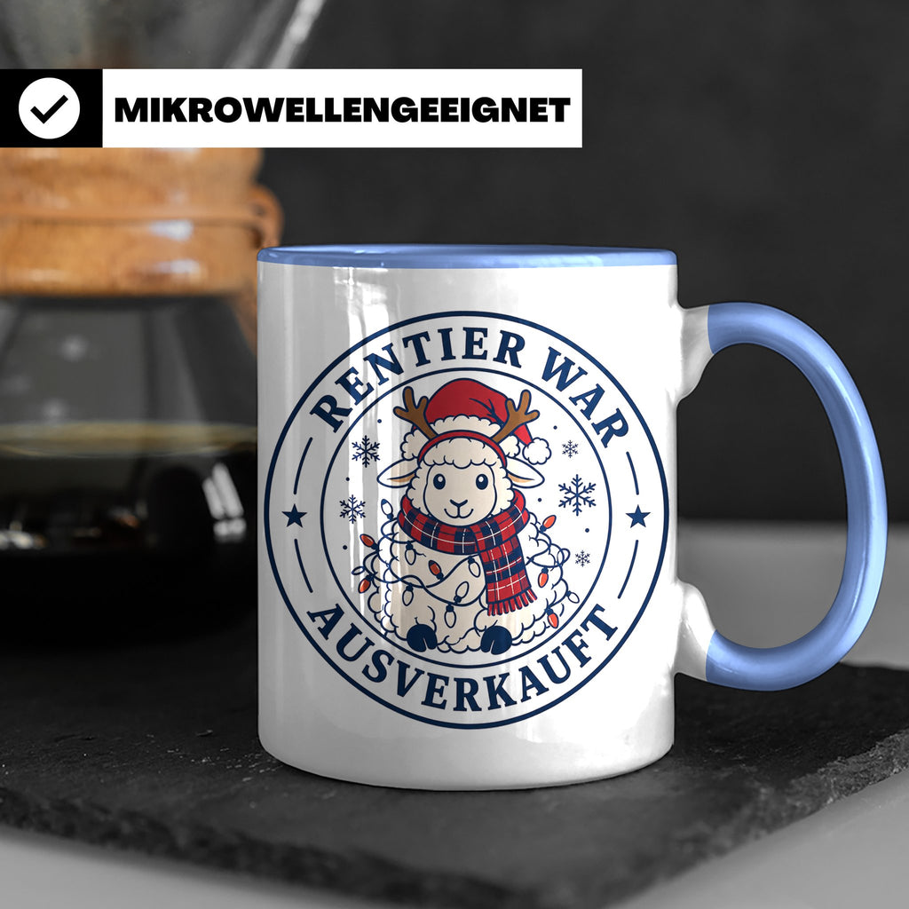 Schaf Weihnachten Tasse Rentier war ausverkauft - Lustiges G – Blau [farbe:blau]