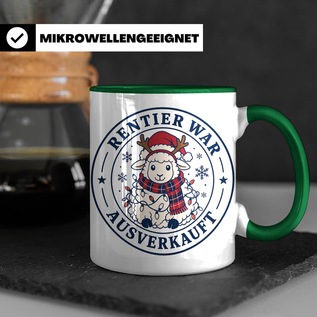 Schaf Weihnachten Tasse Rentier war ausverkauft - Lustiges G – Grün [farbe:grün]