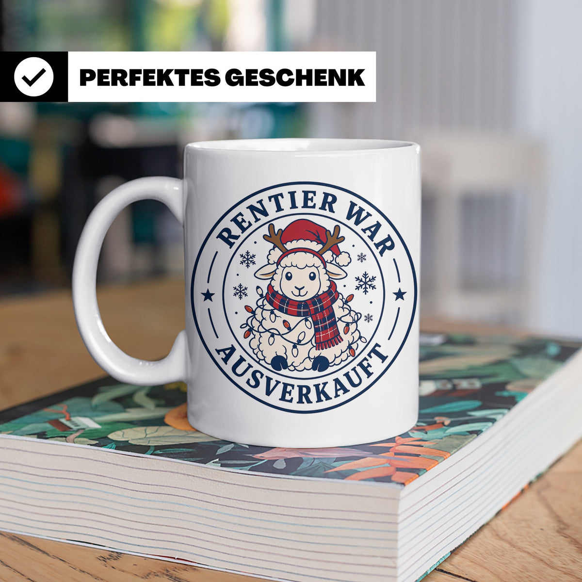 Schaf Weihnachten Tasse Rentier war ausverkauft - Lustiges G – Weiß [farbe:weiß]
