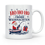 Angeln Weihnachten Tasse Weihnachtsmann beim Angeln - Gesche – Weiß [farbe:weiß]