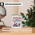 Angeln Weihnachten Tasse Weihnachtsmann beim Angeln - Gesche – Grün [farbe:grün]
