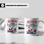 Angeln Weihnachten Tasse Weihnachtsmann beim Angeln - Gesche – Weiß [farbe:weiß]