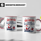Angeln Weihnachten Tasse Weihnachtsmann beim Angeln - Gesche – Rosa [farbe:rosa]