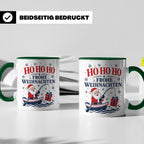 Angeln Weihnachten Tasse Weihnachtsmann beim Angeln - Gesche – Grün [farbe:grün]