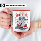 Angeln Weihnachten Tasse Weihnachtsmann beim Angeln - Gesche – Rot [farbe:rot]