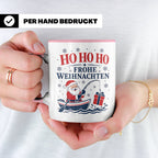 Angeln Weihnachten Tasse Weihnachtsmann beim Angeln - Gesche – Rosa [farbe:rosa]
