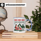 Camping Weihnachten Tasse Weihnachtsmann am Lagerfeuer - Ges – Blau [farbe:blau]
