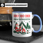 Camping Weihnachten Tasse Weihnachtsmann am Lagerfeuer - Ges – Blau [farbe:blau]