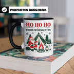 Camping Weihnachten Tasse Weihnachtsmann am Lagerfeuer - Ges – Schwarz [farbe:schwarz]