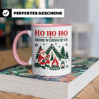 Camping Weihnachten Tasse Weihnachtsmann am Lagerfeuer - Ges – Rosa [farbe:rosa]