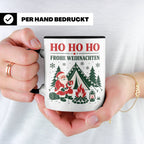 Camping Weihnachten Tasse Weihnachtsmann am Lagerfeuer - Ges – Schwarz [farbe:schwarz]