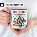 Camping Weihnachten Tasse Weihnachtsmann am Lagerfeuer - Ges – Rot [farbe:rot]