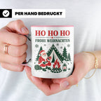 Camping Weihnachten Tasse Weihnachtsmann am Lagerfeuer - Ges – Rosa [farbe:rosa]