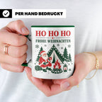 Camping Weihnachten Tasse Weihnachtsmann am Lagerfeuer - Ges – Grün [farbe:grün]