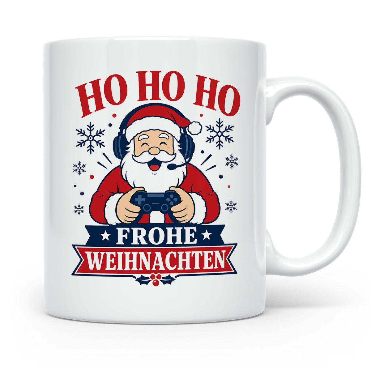 Gaming Weihnachten Tasse Weihnachtsmann mit Controller - Ges – Weiß [farbe:weiß]
