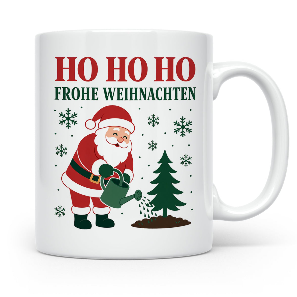 Garten Weihnachten Tasse Weihnachtsmann mit Gießkanne - Gesc – Weiß [farbe:weiß]