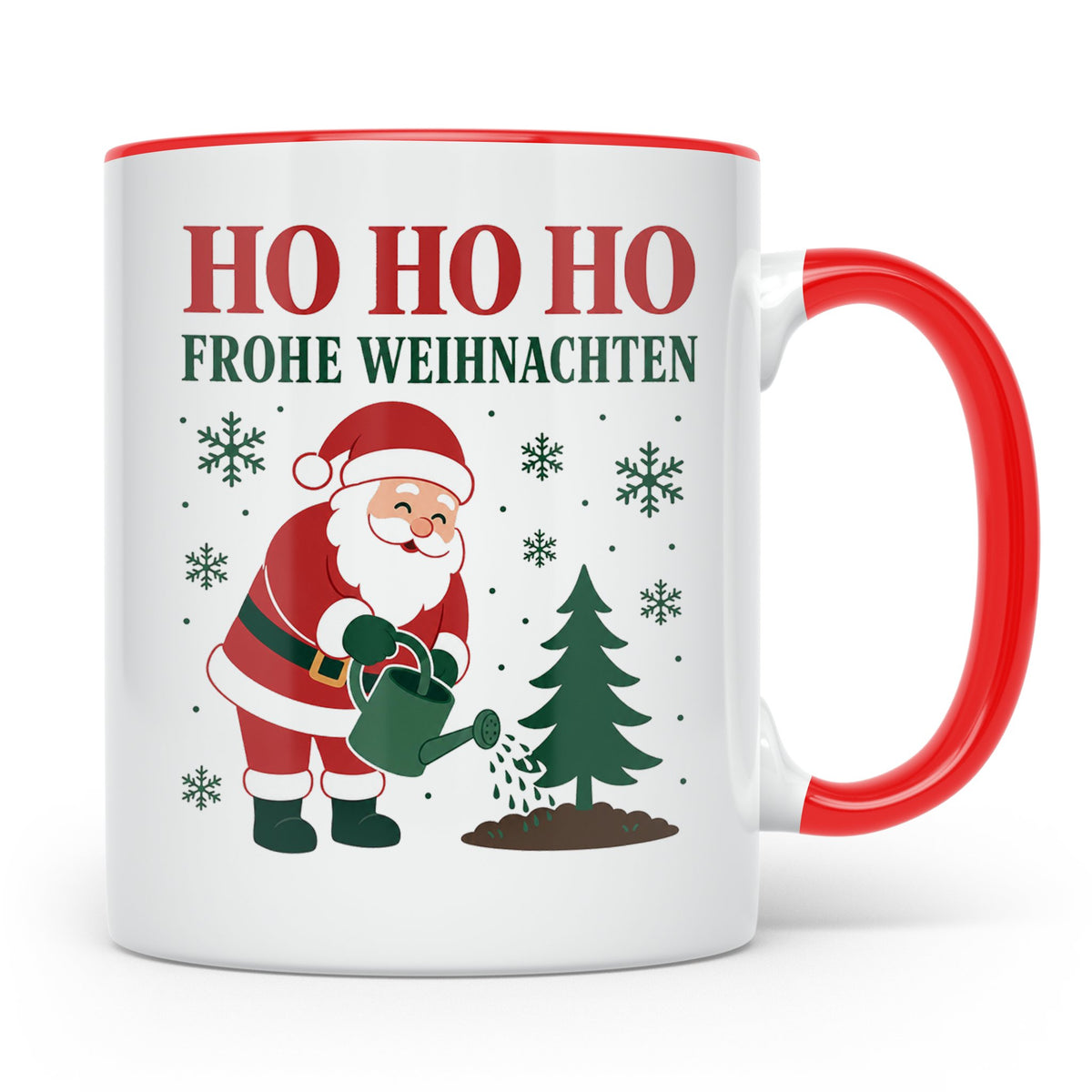 Garten Weihnachten Tasse Weihnachtsmann mit Gießkanne - Gesc – Rot [farbe:rot]